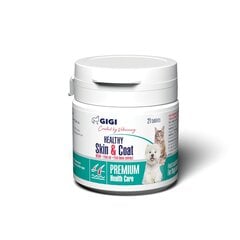 Gigi papildas katėms ir šunims tabletėmis Healthy Skin & Coat, 21 vnt. kaina ir informacija | Vitaminai, papildai, antiparazitinės priemonės katėms | pigu.lt