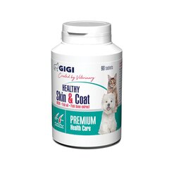Добавка Gigi для кошек и собак в таблетках Healthy Skin & Coat, 90 штук цена и информация | Витамины, добавки и средства от паразитов для кошек | pigu.lt
