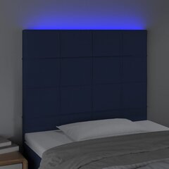 Galvūgalis su LED vidaXL, Audinys, 80x5x118/128cm, mėlyna kaina ir informacija | Lovos | pigu.lt