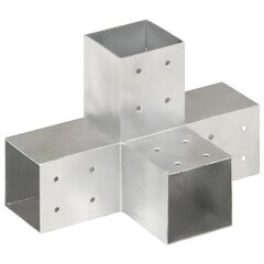 Stulpo sujungimas, 81x81mm, galvanizuotas metalas, X formos kaina ir informacija | Tvoros ir jų priedai | pigu.lt