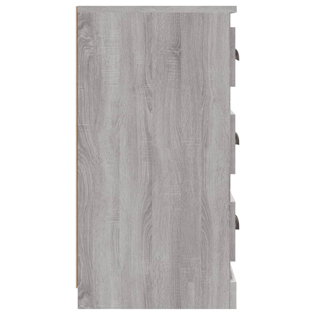 vidaXL Šoninė spintelė, pilka ąžuolo, 70x35,5x67,5cm, apdirbta mediena цена и информация | Svetainės spintelės | pigu.lt