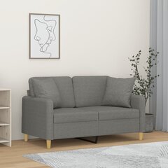 Dvivietė sofa su pagalvėmis vidaXL, pilka kaina ir informacija | Sofos | pigu.lt