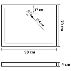 Dušo padėklas,90x70x4 cm, baltas цена и информация | Душевые поддоны | pigu.lt