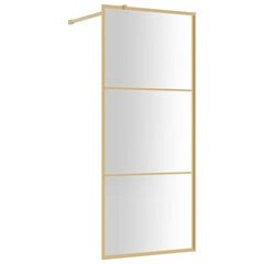 Dušo sienelė su skaidriu esg stiklu, auksinė, 80x195cm kaina ir informacija | Dušo durys ir sienelės | pigu.lt