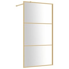 Dušo sienelė su skaidriu esg stiklu, auksinė, 100x195cm kaina ir informacija | Dušo durys ir sienelės | pigu.lt