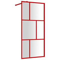 Dušo sienelė su skaidriu raudonu esg stiklu, 80x195cm kaina ir informacija | Dušo durys ir sienelės | pigu.lt