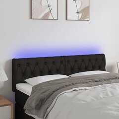 Galvūgalis su led, juodas, 160x7x78/88cm цена и информация | Кровати | pigu.lt