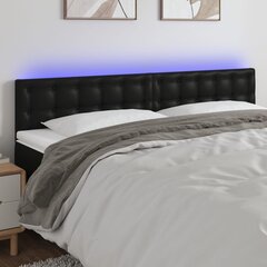 Galvūgalis su led, juodas, 200x5x78/88cm kaina ir informacija | Lovos | pigu.lt