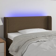 Galvūgalis su LED, Audinys, 83x16x78/88cm, tamsiai ruda kaina ir informacija | Lovos | pigu.lt