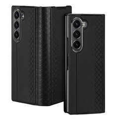 Dux Ducis Brill leather case for Samsung Galaxy Z Fold 6 with flap and card slot - black kaina ir informacija | Telefono dėklai | pigu.lt