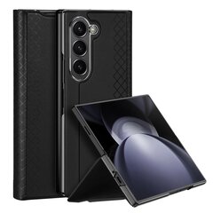 Dux Ducis Brill leather case for Samsung Galaxy Z Fold 6 with flap and card slot - black kaina ir informacija | Telefono dėklai | pigu.lt