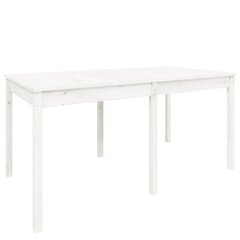 vidaXL Sodo stalas, baltas, 159,5x82,5x76cm, pušies medienos masyvas цена и информация | Садовые столы, столики | pigu.lt