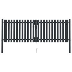 vidaXL Dvigubi vartai 306x125 cm kaina ir informacija | Tvoros ir jų priedai | pigu.lt