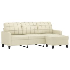 Trivietė sofa vidaXL, smėlio spalvos kaina ir informacija | Sofos | pigu.lt