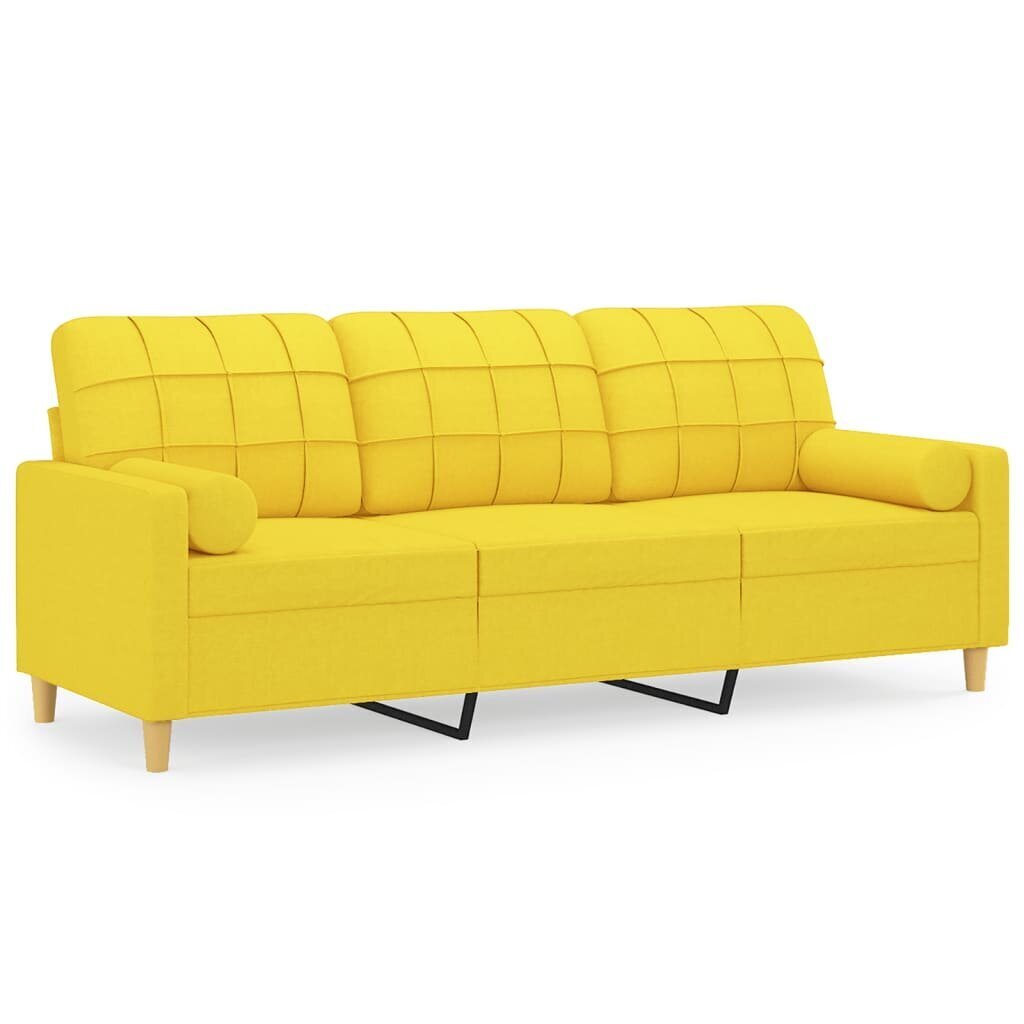 Trivietė sofa vidaXL, geltona цена и информация | Sofos | pigu.lt