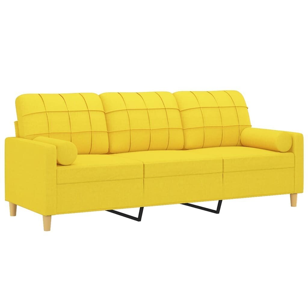 Trivietė sofa vidaXL, geltona цена и информация | Sofos | pigu.lt