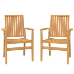 2-jų lauko kėdžių komplektas vidaXL, rudas kaina ir informacija | Lauko kėdės, foteliai, pufai | pigu.lt