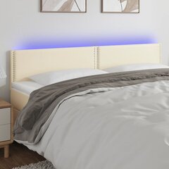 Galvūgalis su led, kreminės,180x5x78/88cm kaina ir informacija | Lovos | pigu.lt