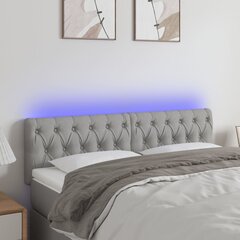 Galvūgalis su led, šviesiai pilkas, 160x7x78/88cm kaina ir informacija | Lovos | pigu.lt