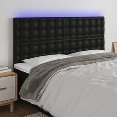 Galvūgalis su led, juodas, 200x5x118/128 cm kaina ir informacija | Lovos | pigu.lt