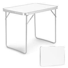 Turistinis stalas, iškylų stalas, sulankstomas viršus, 80x60 cm, baltas kaina ir informacija | Lauko stalai, staliukai | pigu.lt