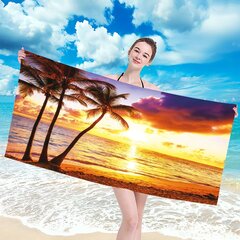 Paplūdimio rankšluostis Saulėlydis, 100x180 cm kaina ir informacija | Rankšluosčiai | pigu.lt
