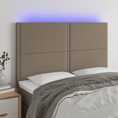 Galvūgalis su LED, Audinys, 144x5x118/128cm, taupe spalva kaina ir informacija | Lovos | pigu.lt