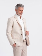Švarkas vyrams Ombre Clothing om-blzb-0128, smėlio spalvos цена и информация | Мужские пиджаки | pigu.lt