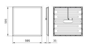 LED Panelė Philips 600 x 600 mm, 34W/4000K kaina ir informacija | Įmontuojami šviestuvai, LED panelės | pigu.lt