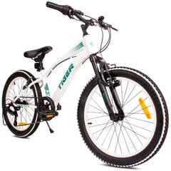 Vaikiškas dviratis MTB Tiger 20", baltas kaina ir informacija | Dviračiai | pigu.lt