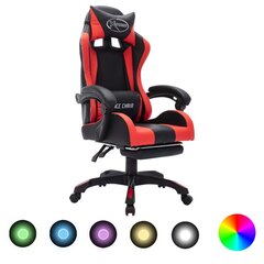 Žaidimų kėdė su LED lemputėmis, raudona ir juoda цена и информация | Офисные кресла | pigu.lt