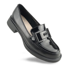 Кожаные лоферы для женщин Filippo, черные цена и информация | Женские туфли | pigu.lt