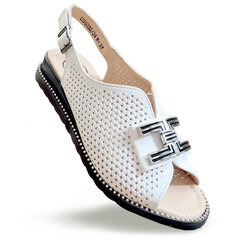 Кожаные сандалии для женщин Filippo, белые цена и информация | Женские босоножки | pigu.lt