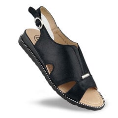 Кожаные сандалии для женщин Filippo, черные цена и информация | Женские босоножки | pigu.lt