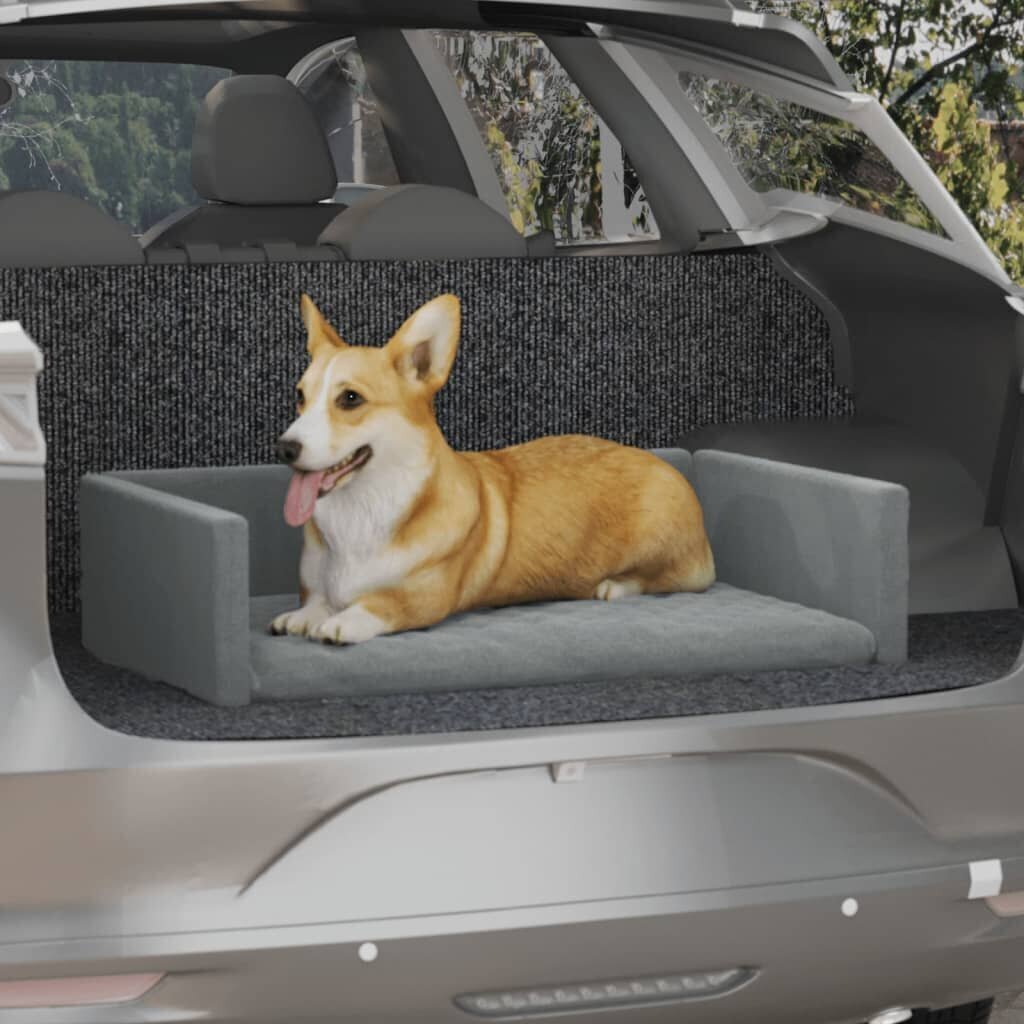 vidaXL Šuns gultas automobilio bagažinei, šviesiai pilkas, 70x45cm kaina ir informacija | Guoliai, pagalvėlės | pigu.lt