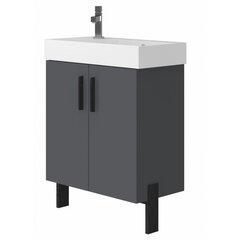 Товар с повреждением. Шкафчик для ванной комнаты с раковиной Manhattan MH-55, серый цена и информация | Товары с повреждениями | pigu.lt