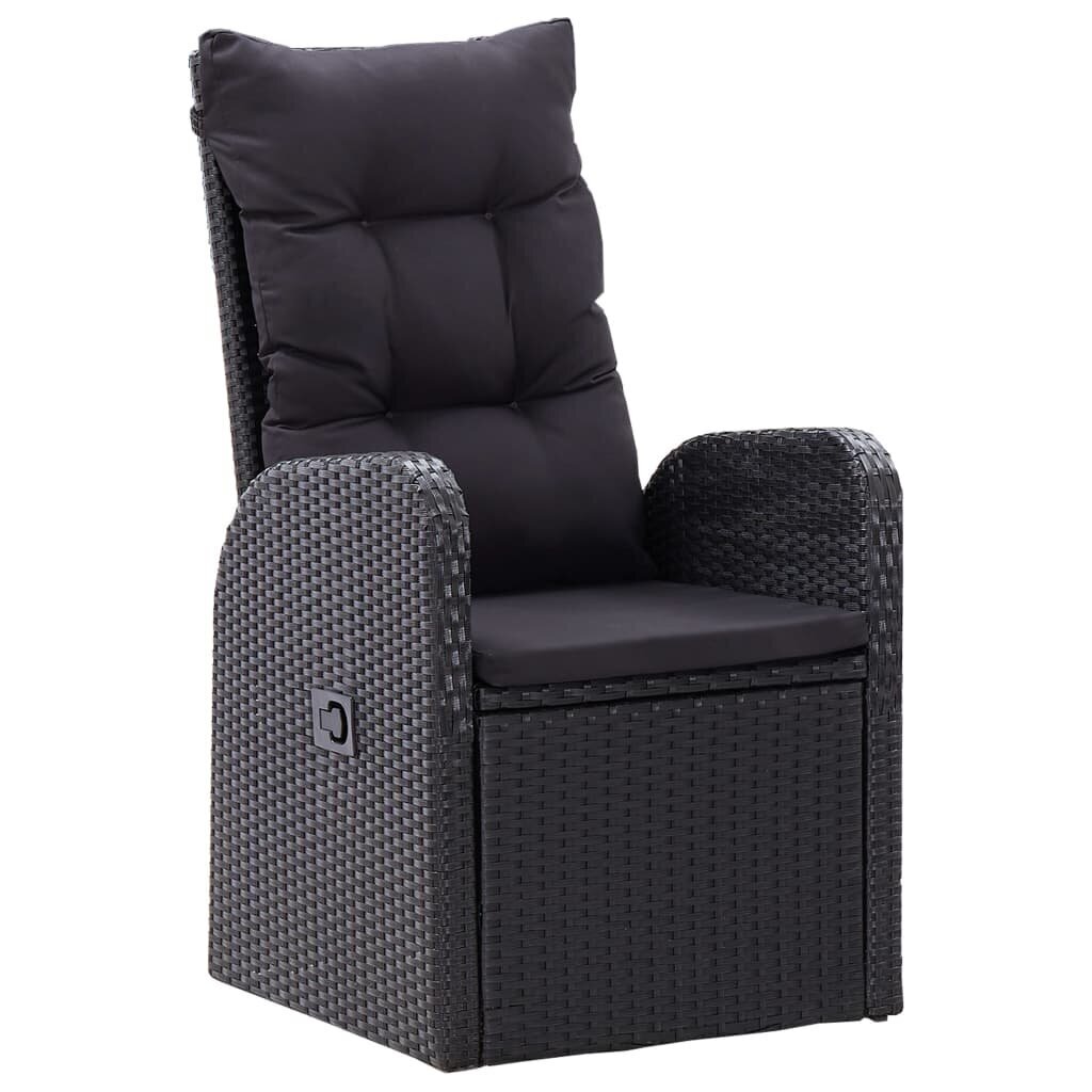 Atlošiamos sodo kėdės su pagalvėlėmis, 2vnt., juodos цена и информация | Lauko kėdės, foteliai, pufai | pigu.lt