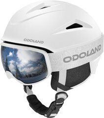 Комплект шлема и лыжных очков Odoland, белый цена и информация | Горнолыжные шлемы | pigu.lt