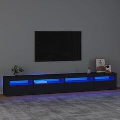 Televizoriaus spintelė su led apšvietimu, juoda, 270 x 35 x 40 cm цена и информация | Тумбы под телевизор | pigu.lt