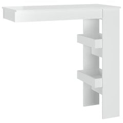 Sieninis baro staliukas, baltas, 102x45x103,5cm, mediena kaina ir informacija | Virtuvės ir valgomojo stalai, staliukai | pigu.lt