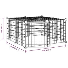 Augintinių narvas, 12 segmentų, juodas, 35 x 35 cm, plienas kaina ir informacija | Graužikų ir triušių narvai, jų priedai | pigu.lt