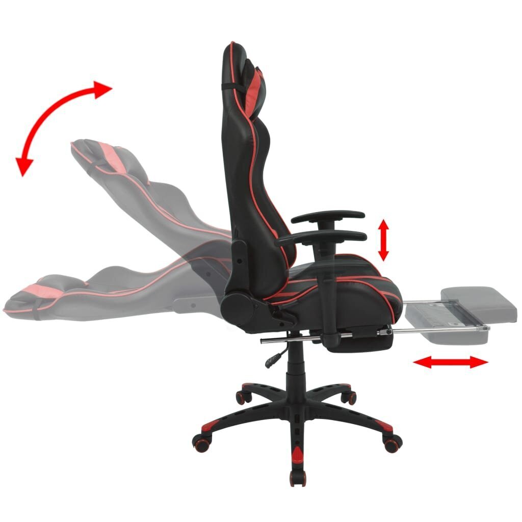 Atlošiama biuro kėdė su atrama kojoms, raudona цена и информация | Biuro kėdės | pigu.lt