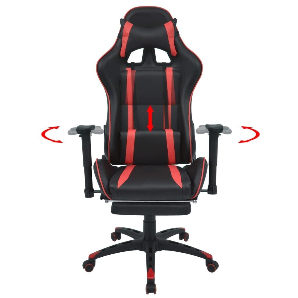Atlošiama biuro kėdė su atrama kojoms, raudona цена и информация | Biuro kėdės | pigu.lt