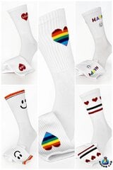 Носки хлопковые "Happy Set" Socks Lab, белые и черные, 5 пар цена и информация | Женские носки | pigu.lt