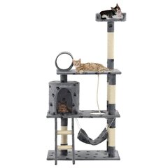 Draskyklė kat. su stovais iš sizalio, 140cm, pilka kaina ir informacija | Draskyklės | pigu.lt
