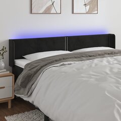 Galvūgalis su led, juodas, 183x16x78/88cm цена и информация | Кровати | pigu.lt