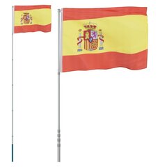 Ispanijos vėliava su stiebu, 5,55 m kaina ir informacija | Vėliavos ir jų priedai | pigu.lt