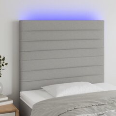 Galvūgalis su led, šviesiai pilkas, 80x5x118/128cm, audinys kaina ir informacija | Lovos | pigu.lt