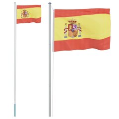Ispanijos vėliava su stiebu, 6,23 m kaina ir informacija | Vėliavos ir jų priedai | pigu.lt
