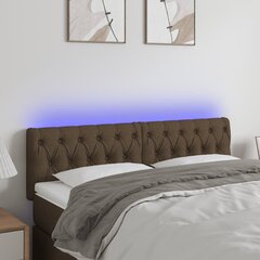 Galvūgalis su led, tamsiai rudas, 144x7x78/88cm kaina ir informacija | Lovos | pigu.lt